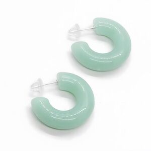 Green Acrylic Hoop Earrings